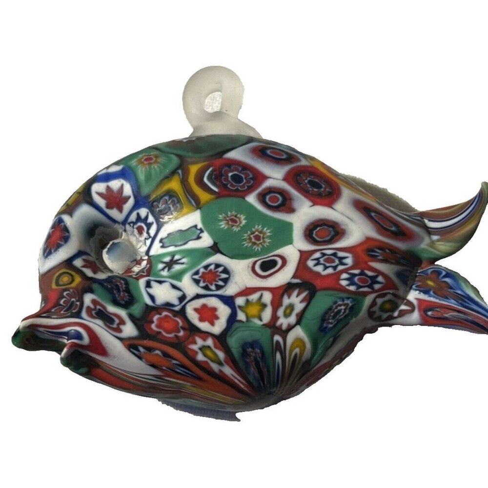 Millefiore Art Glass Angel Fish Pendant